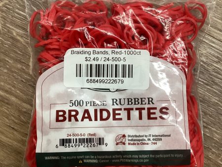 Braiding Bands, Red-500ct on Sale