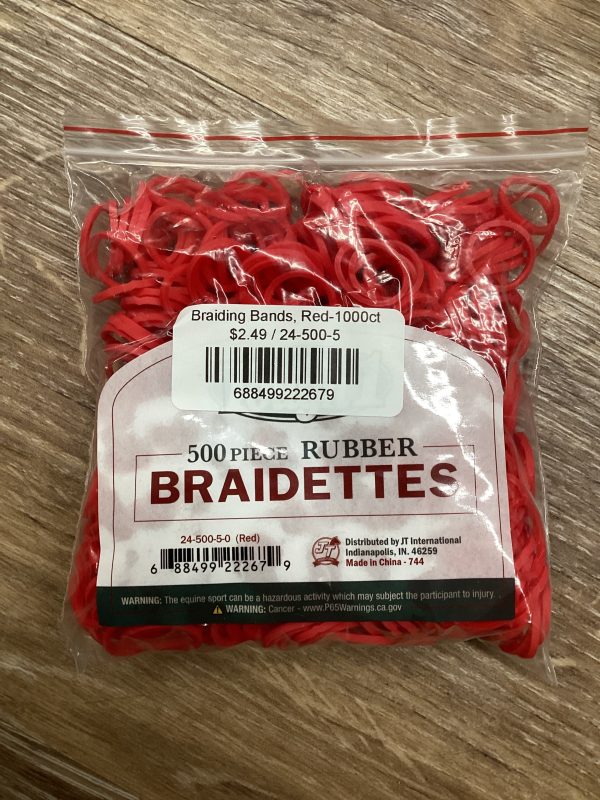 Braiding Bands, Red-500ct on Sale