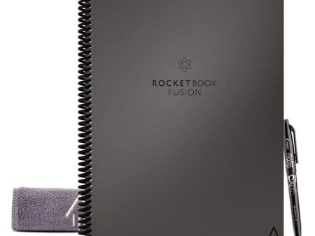 Rocketbook EVRF-L-M-K-CIG Fusion Mini Notebook Bundle 2 Pens 2Cloths Gray Letter Discount