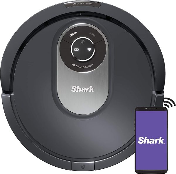 Shark Smart Mapping, Scheduling, Pet Hair Pick Up, Logical Navigation Carpet AI Robot Vacuum, Black Silver Online