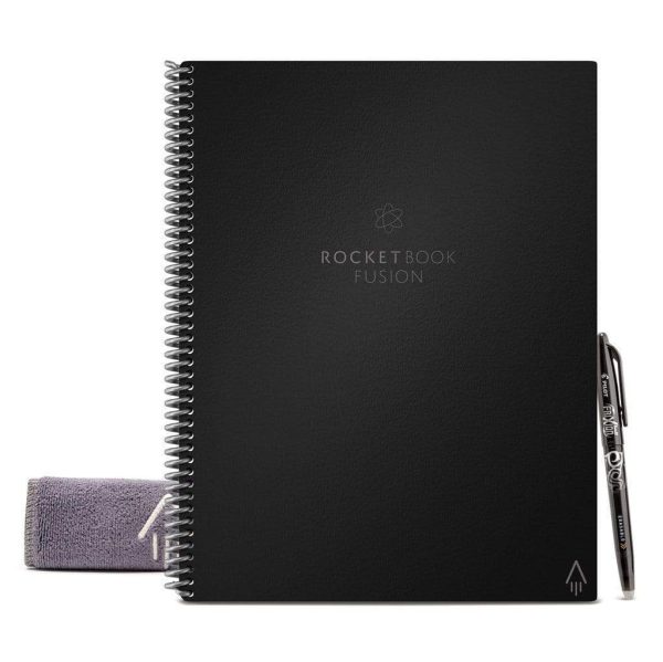 Rocketbook EVRF-L-M-K-A Fusion Mini Notebook Bundle 2 Pens 2 Cloths Black Letter For Cheap