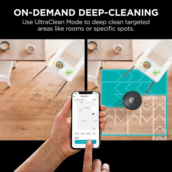 Shark LIDAR Navigation, Self-Cleaning Brushroll, Home Mapping, Perfect for Pet Hair, Works with Alexa, Wi-Fi Connected AI Robot Vacuum, Gray Sale