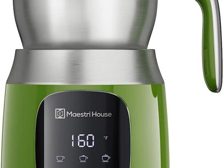 Maestri House 21oz Smart Touch Control,Variable Temp and Froth Thickness Detachable Milk Frother Green For Sale