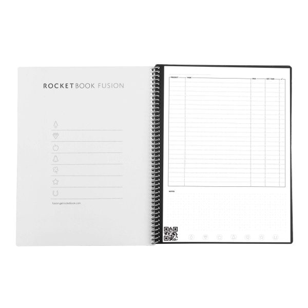 Rocketbook EVRF-L-M-K-A Fusion Mini Notebook Bundle 2 Pens 2 Cloths Black Letter For Cheap