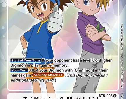 Tai Kamiya & Matt Ishida [BT5-093] (Buy-A-Box Promo) [Battle of Omni Promos] Sale