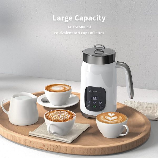 Maestri House 14oz Smart Adjustable Temperature & Thickness Control for Lattes, Cappuccinos, and Mochas Integrated Milk Frother White Hot on Sale